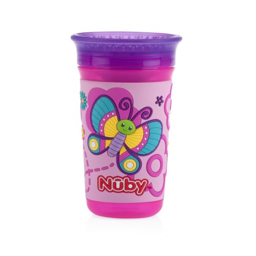 Nuby - Gobelet No-Spill™ 3D 360° Wonder Cup™ 300 mL - Papillons 5310542