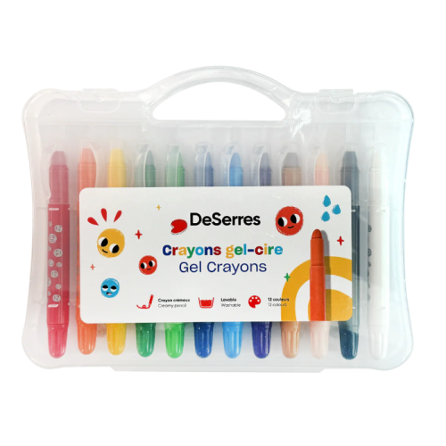 Desserres - Ensemble 12 crayons gel cire pour enfants