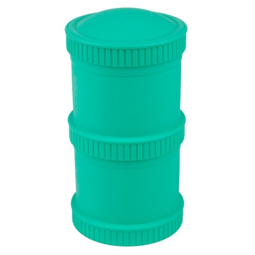 Re-Play - Snack Stacks - Contenants interchangeables et empilables en plastique recyclé - Aqua