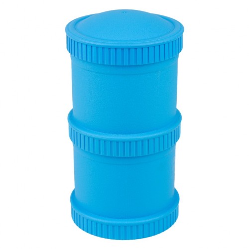 Re-Play - Snack Stacks - Contenants interchangeables et empilables en plastique recyclé - Bleu ciel