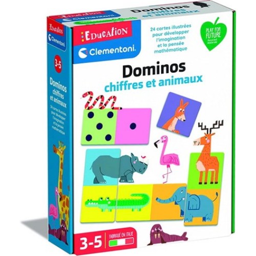 Clementoni - Éducation - Dominos chiffres et animaux
