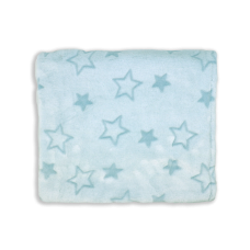 Rose Textiles - Buba Baby - Couverture en polar embossé - Étoile Aqua