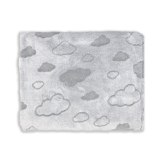 Rose Textiles - Buba Baby - Couverture en polar embossé - Nuage gris