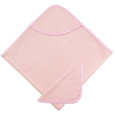 Kushies - Ensemble de serviette de bain  à capuche et gant de toilette - Roses