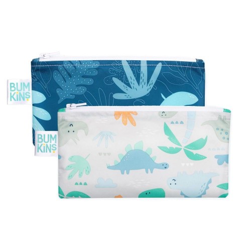 Bumkins - Petits sacs à collation - Paquet de 2 - Bleu tropique