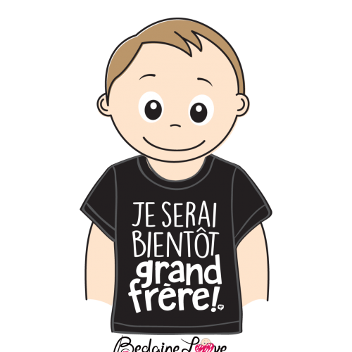Bédaine Love - T-Shirt humoristique pour enfant - Grand frère bientôt