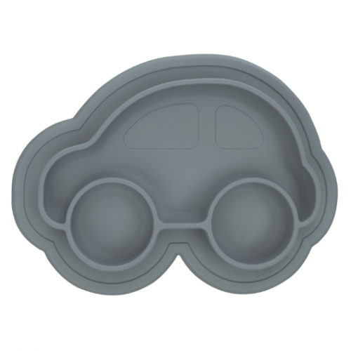 Kushies - Siliplate - Assiette en silicone - Gris caillou