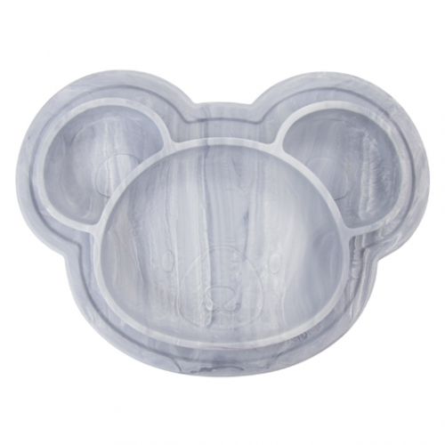 Kushies - Siliplate - Assiette en silicone - Ourson Marbre