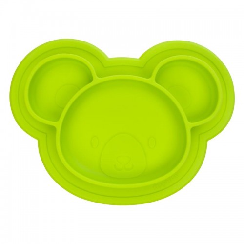 Kushies - Siliplate - Assiette en silicone - Ourson Lime
