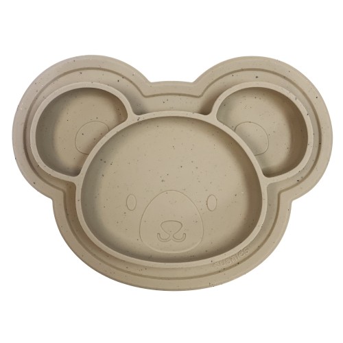 Kushies - Siliplate - Assiette en silicone - Ourson Amande