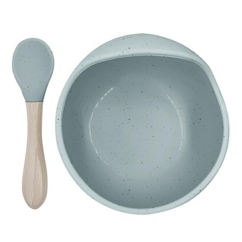 Kushies - Silibowl and spoon - Cuillère et bol en silicone - Vert