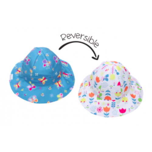 FlapJackKids - Chapeau de soleil à motifs pour enfants - Papillon / Floral