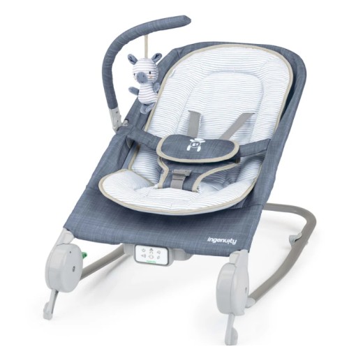 InGenuity - Siège à rebonds/massage - Rock-to-Bounce Happy Belly - Chambray