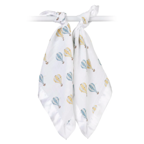 Lulujo - Mousseline de coton - Couverture de sécurité - Paquet de 2 - Mongolfières Lulujo - Mousseline de coton - Couverture de sécurité - Paquet de 2 - Mongolfières