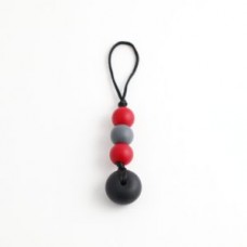 Bulle Bijouterie - Zip-Bulle Charcoal, rouge et noir