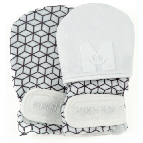 Malarkey Kids - Munch Minis - Mitaines de dentition et anti-griffures - Géo Blanc & Noir