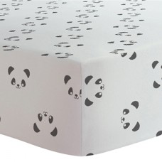 Kushies - Drap contour en flanelle pour matelas de lit de bébé - Panda