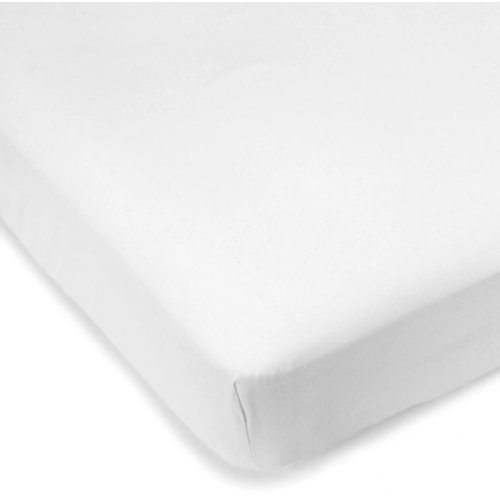 Kushies - Drap contour en percale pour matelas de lit de bébé - Blanc