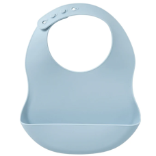 Perlimpinpin - Bavoir en silicone - Bleu