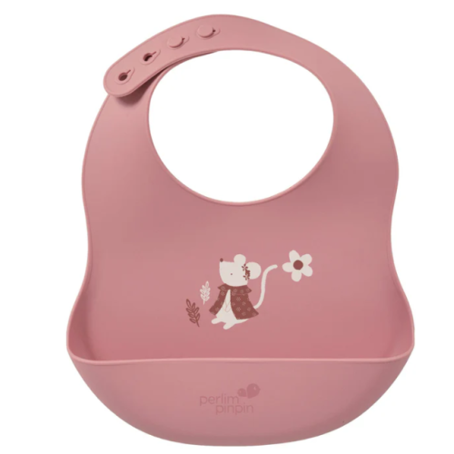 Perlimpinpin - Bavoir en silicone - Souris
