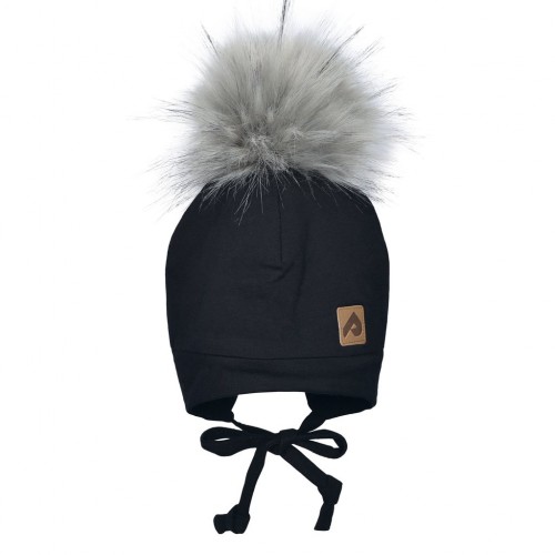 Perlimpinpin - Tuque avec oreilles et pompon - Noir