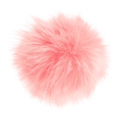 Perlimpinpin - Pompon de fourrure VEGANE avec bouton-pression - Rose pâle