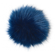 Perlimpinpin - Pompon de fourrure VEGANE avec bouton-pression - Bleu Marine
