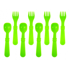 Re-Play - Ensemble de 4 fourchettes et 4 cuillères en plastique recyclé - Vert