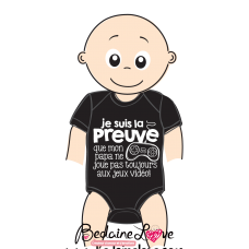 Bédaine Love - T-Shirt humoristique pour enfant - Papa Jeux Vidéo