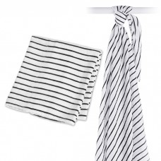 Lulujo - Mousseline de bamboo - Collection Moderne - Black Messy Stripe
